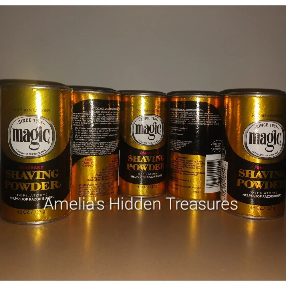 Lot of 5 *NEW*  SoftSheen Carson Magic Razorless Shaving Powder GOLD 4.5 oz (ea) - Picture 2 of 2